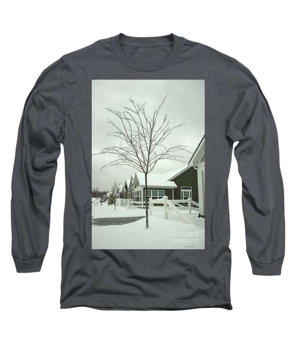 Snow Long Sleeve T-Shirt featuring the photograph Hello Snow by Roberta Byram