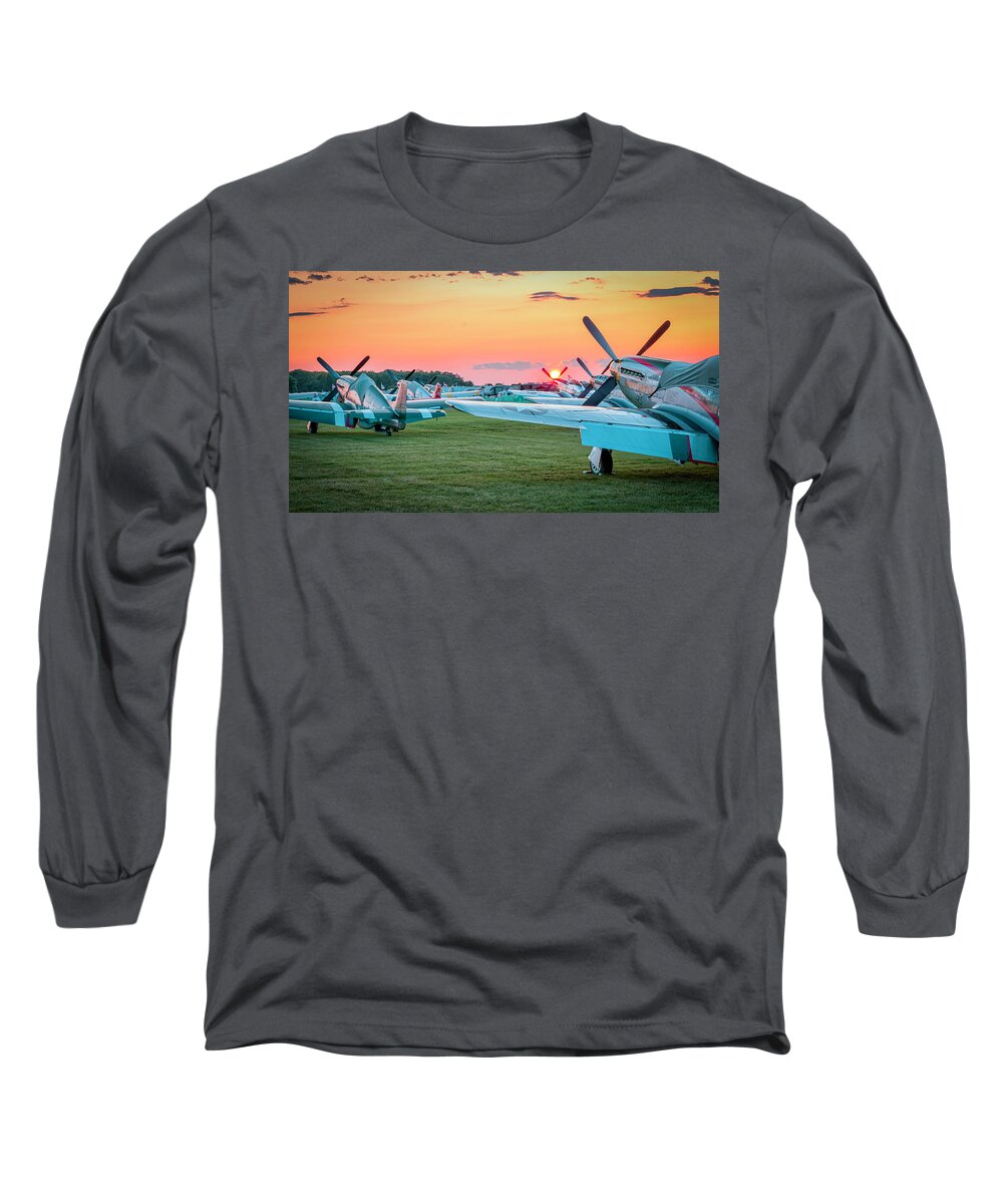 Fighter Long Sleeve T-Shirt featuring the photograph Herd of Mustangs by Laura Hedien
