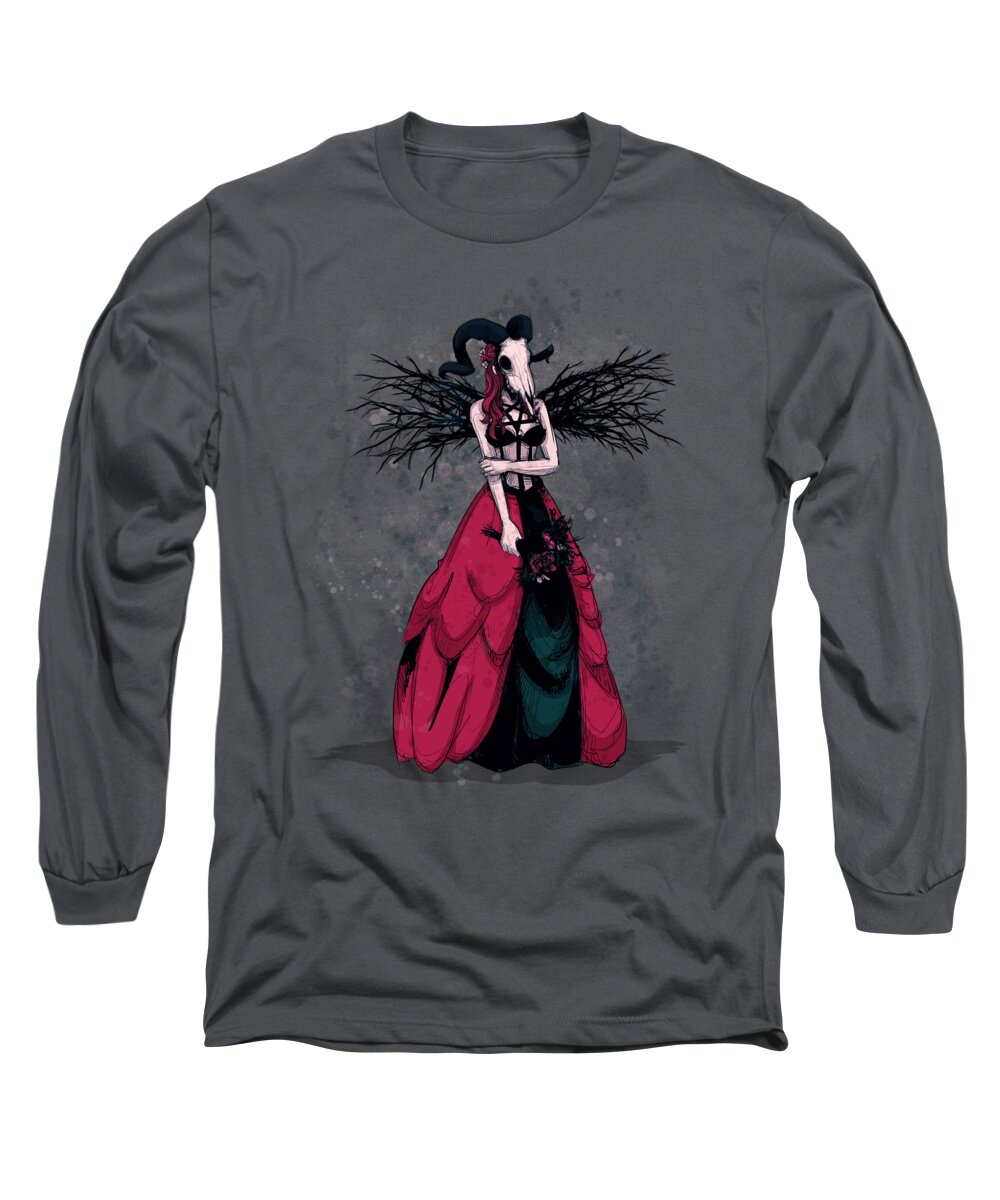 Horror Long Sleeve T-Shirt featuring the drawing Here Comes The Bride by Ludwig Van Bacon
