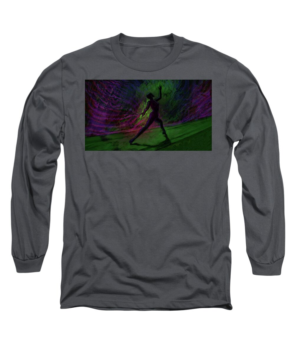 Night Long Sleeve T-Shirt featuring the painting Hidden Dance by Jeremy Robinson