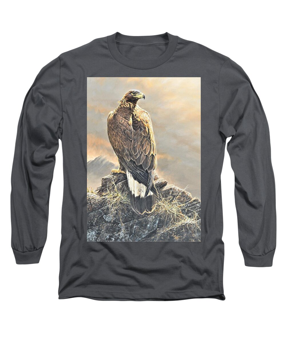 Paintings Long Sleeve T-Shirt featuring the painting Highlander - Golden Eagle by Alan M Hunt