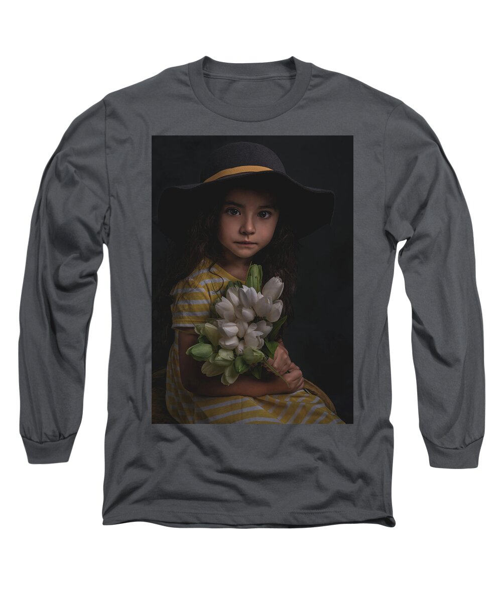 Flowers Long Sleeve T-Shirt featuring the photograph Holding the Tulips by Teresa Blanton