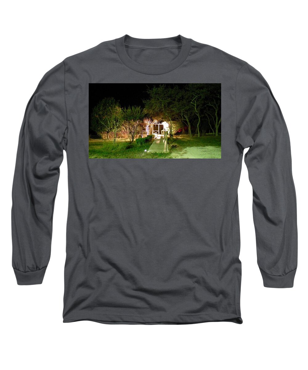 Night Photography Long Sleeve T-Shirt featuring the photograph Home at Last by Ivars Vilums