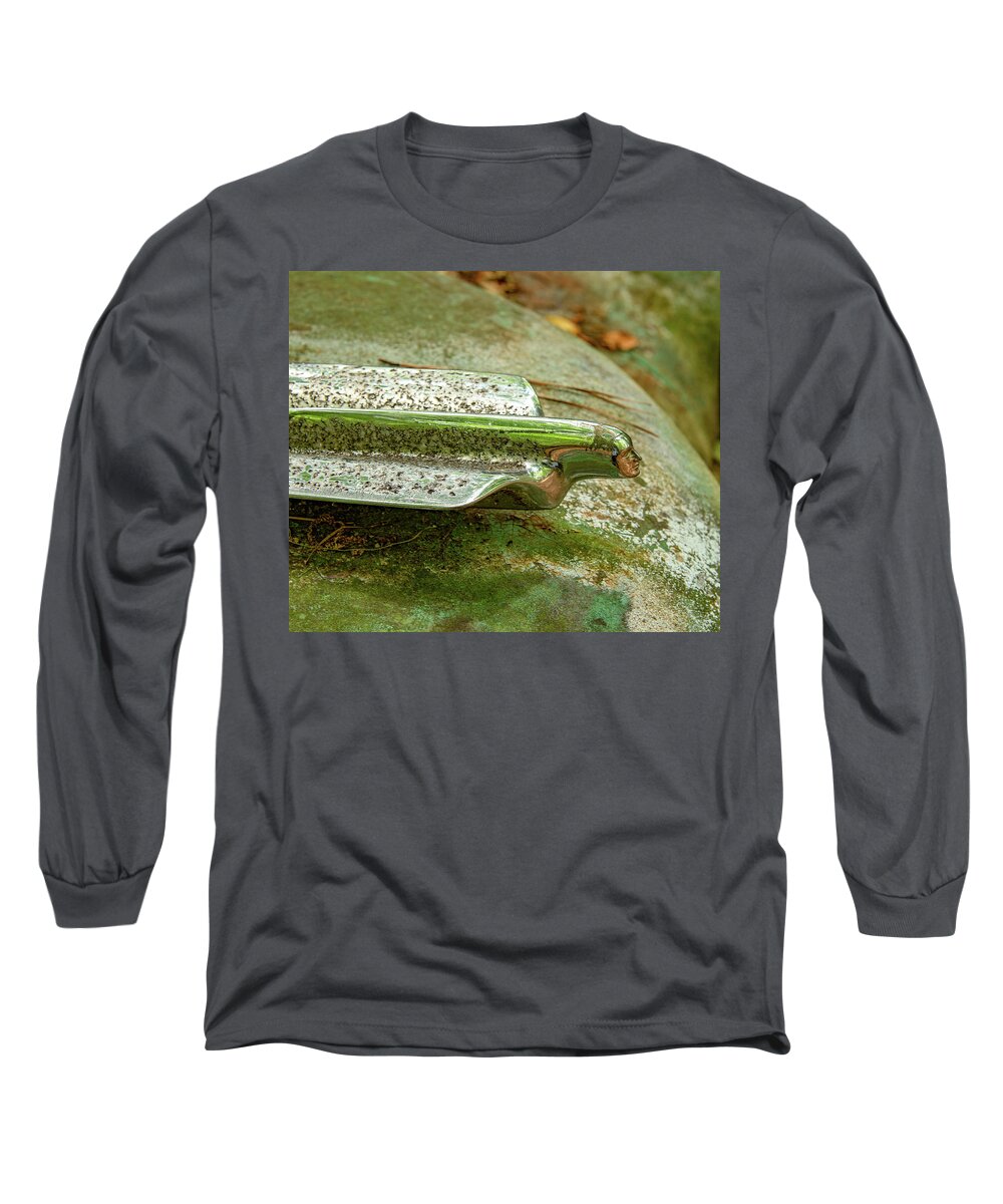 Old Car Long Sleeve T-Shirt featuring the photograph Hood ornament by Minnie Gallman