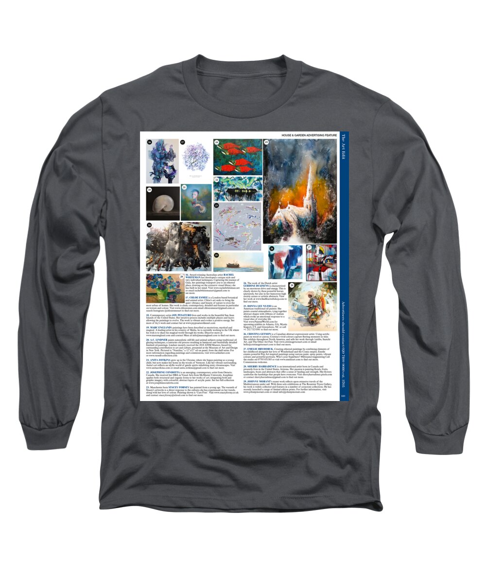 Featured Long Sleeve T-Shirt featuring the mixed media House and Garden September by Sherry Harradence