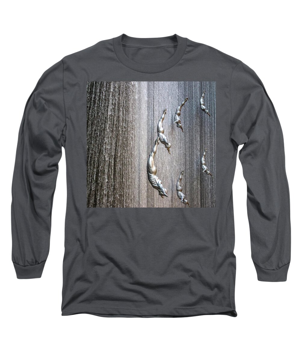 Waterfall Long Sleeve T-Shirt featuring the photograph Human Waterfall by Rocco Silvestri