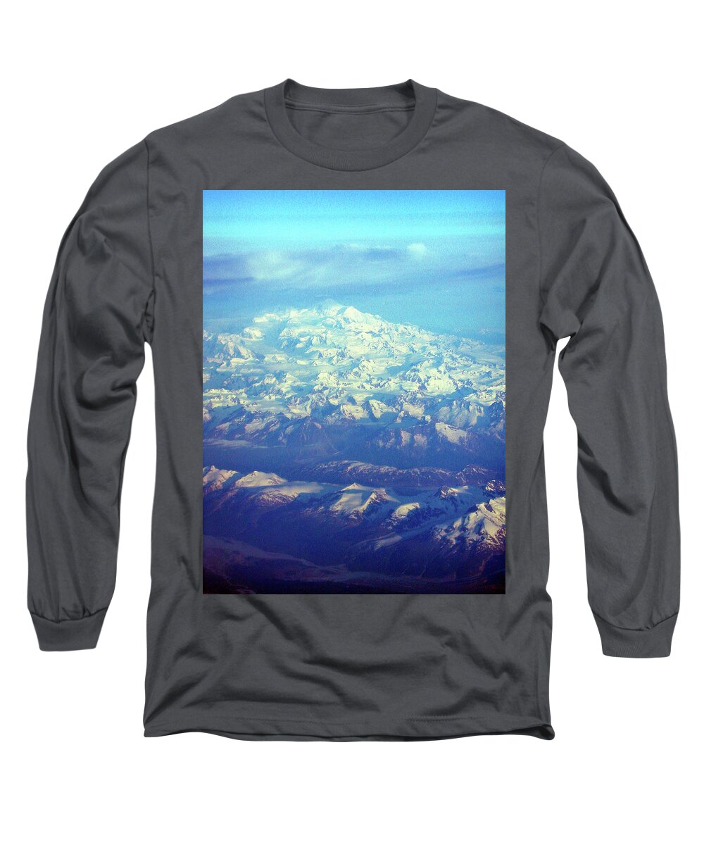 Alaska Long Sleeve T-Shirt featuring the photograph Ice Covered Mountain Top by Mark Duehmig