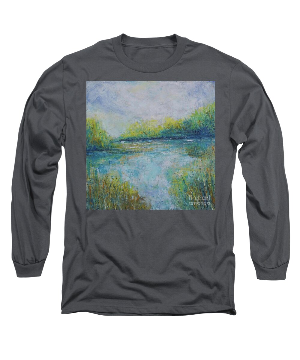 Oil Long Sleeve T-Shirt featuring the painting In the Distance by Christine Chin-Fook
