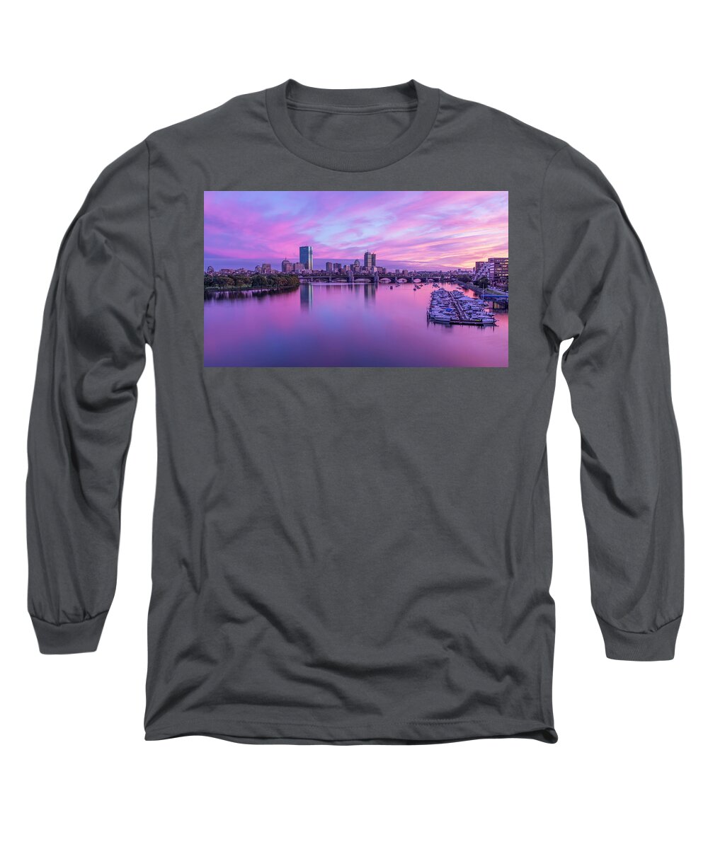 Boston Long Sleeve T-Shirt featuring the photograph In The Pink by Rob Davies