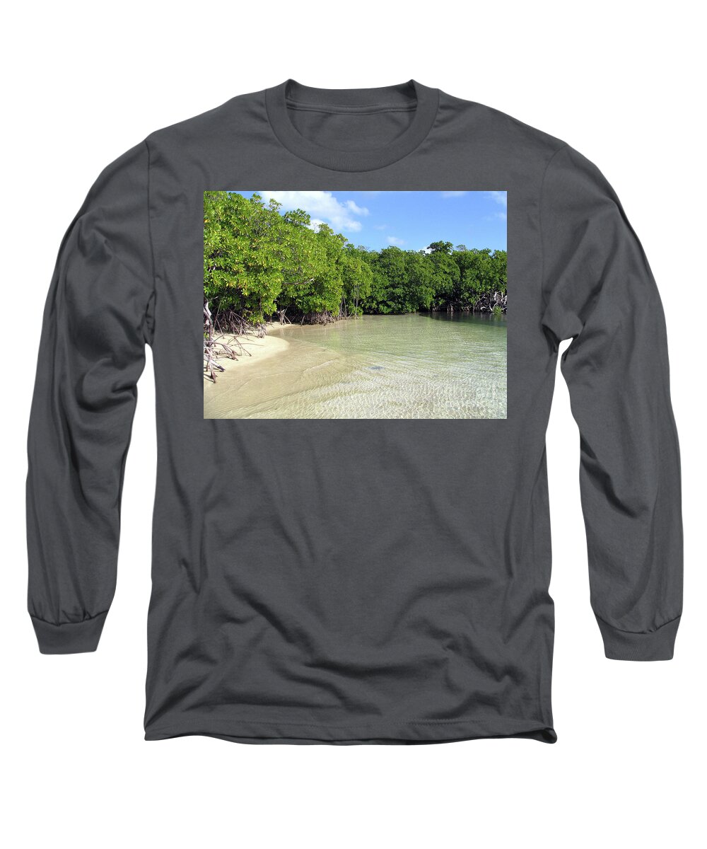 St. Thomas Inlet Long Sleeve T-Shirt featuring the photograph St. Thomas Inlet by Barbra Telfer