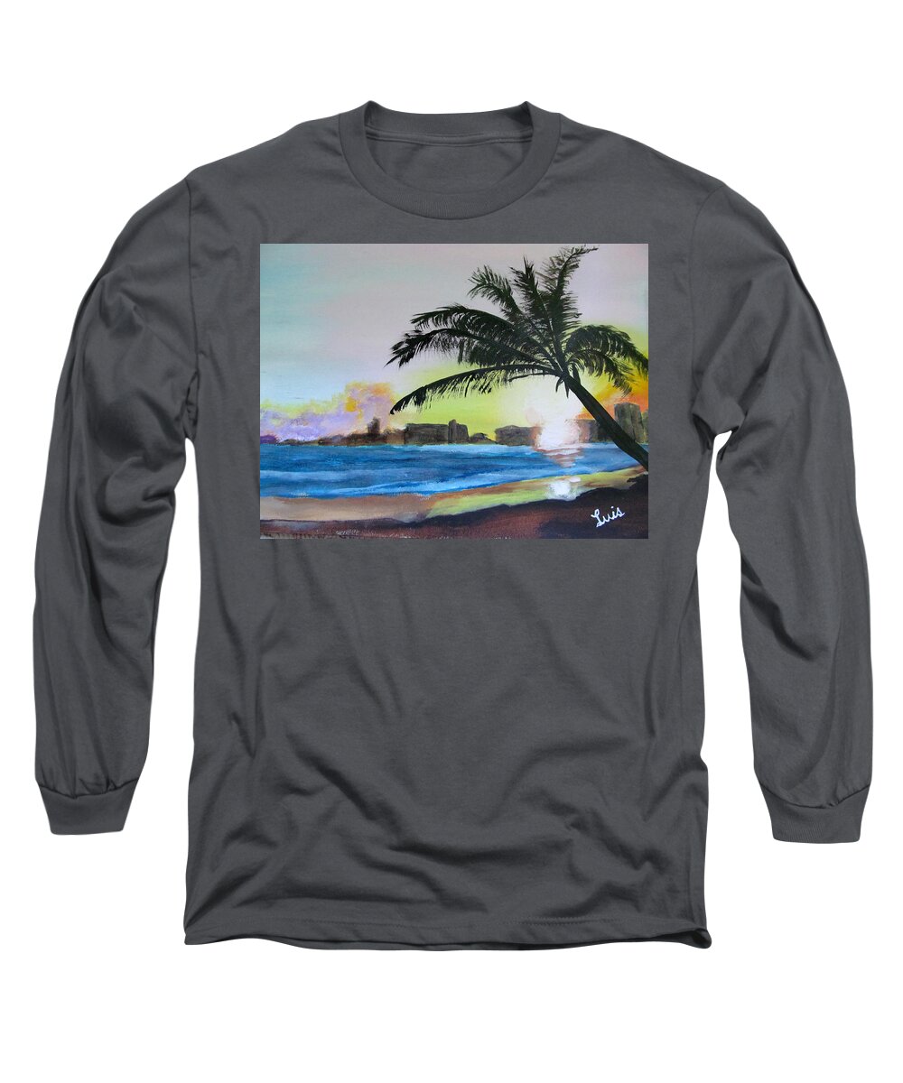 Isla Verde Long Sleeve T-Shirt featuring the photograph Isla Verde by Luis F Rodriguez