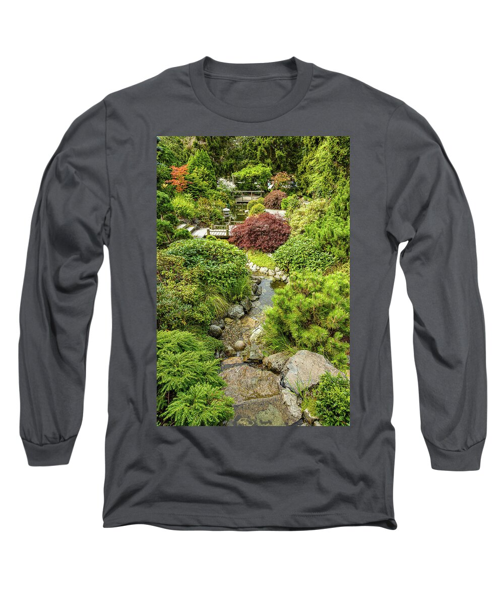 Landscapes Long Sleeve T-Shirt featuring the photograph Japanese Garden-2 by Claude Dalley