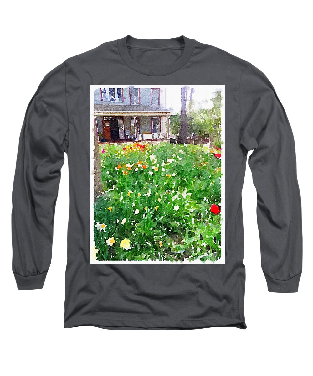 Watertown Ma Long Sleeve T-Shirt featuring the digital art Joe's Garden by Steve Glines