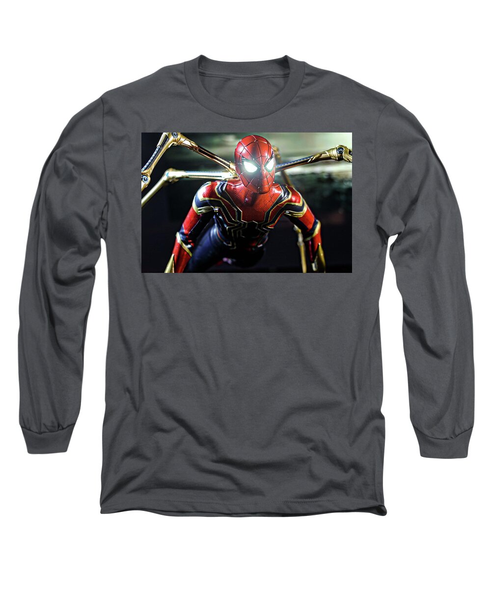 Spider-man Long Sleeve T-Shirt featuring the digital art Kid from Queens by Jeremy Guerin