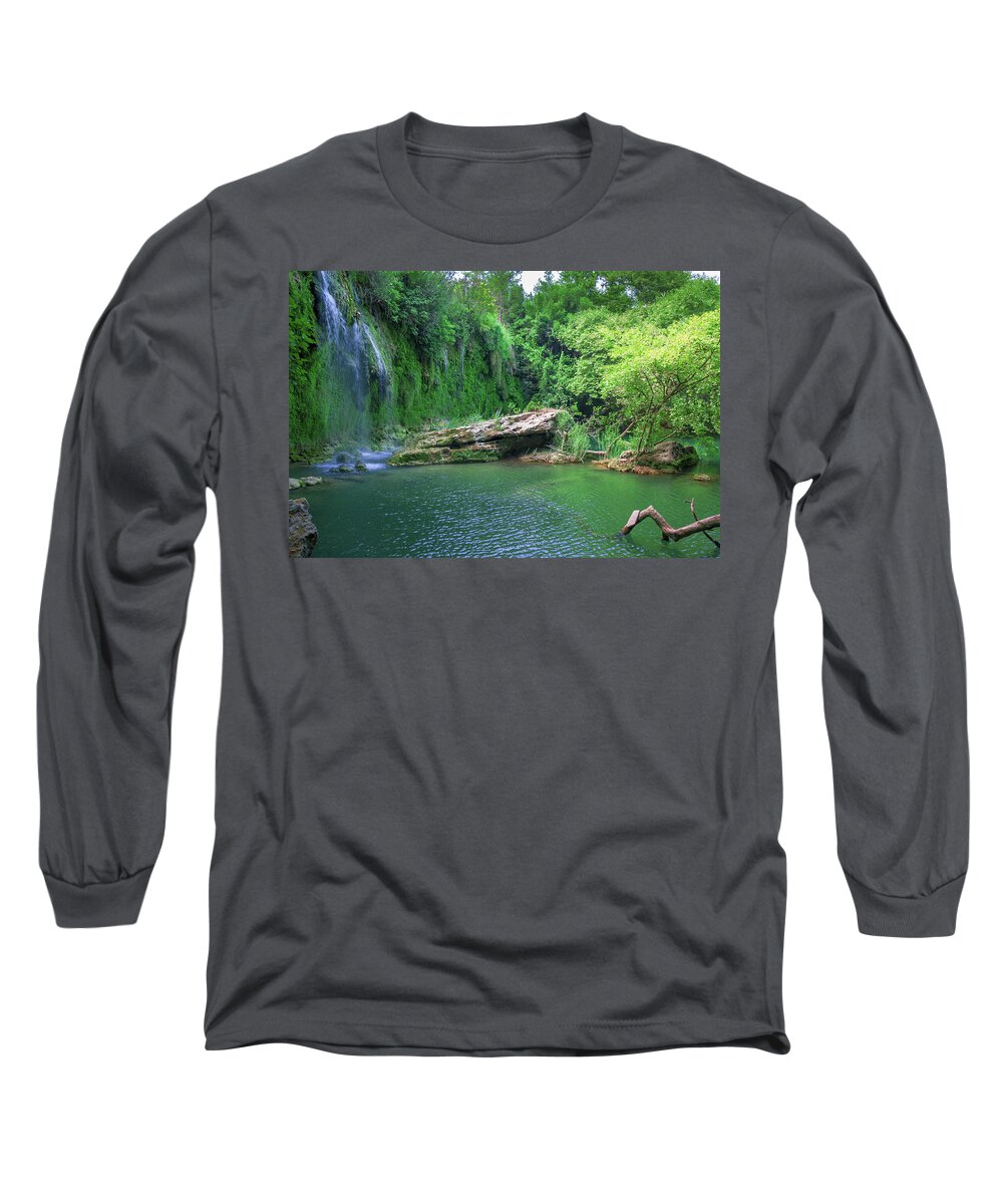 Waterfall Long Sleeve T-Shirt featuring the photograph Kursunlu Waterfall near Antalya by Sun Travels