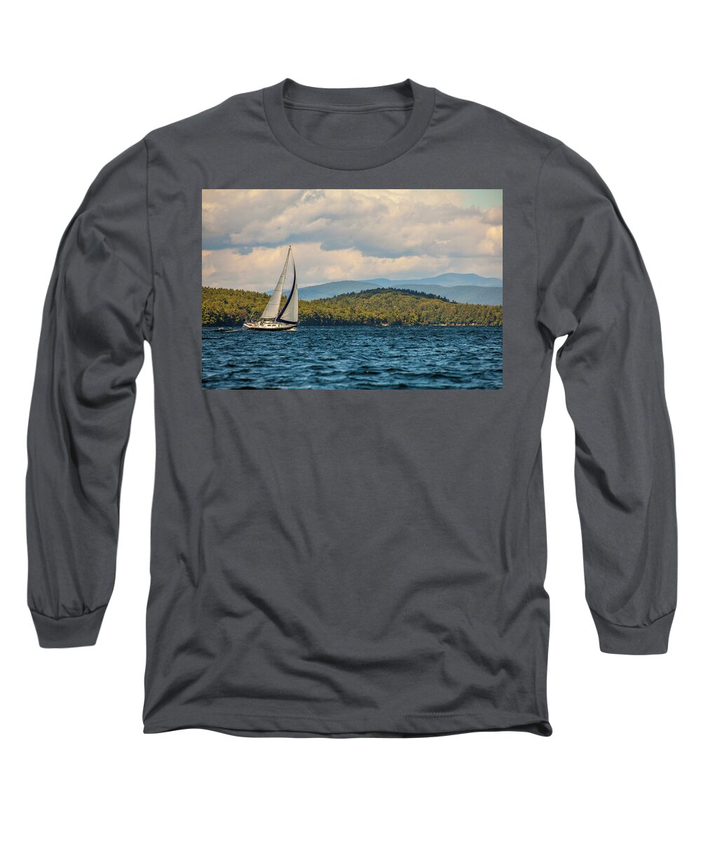 Lake Winnipesaukee Long Sleeve T-Shirt featuring the photograph Lake Winnipesaukee Sailing by Trevor Slauenwhite
