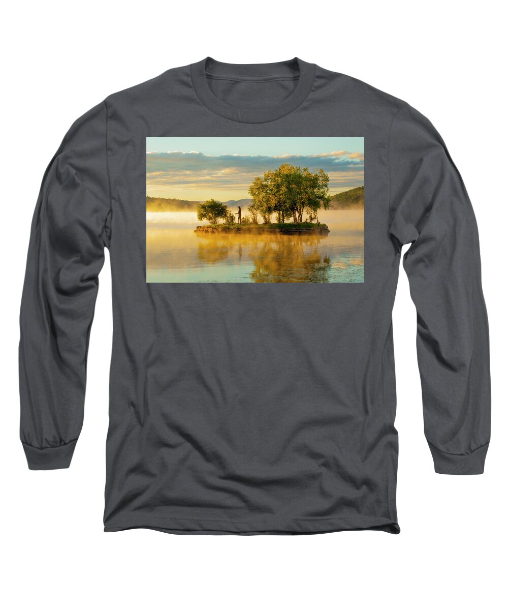 Lake Winnipesaukee Long Sleeve T-Shirt featuring the photograph Lake Winnipesaukee Summer Indian Island Meredith New Hampshire by Trevor Slauenwhite