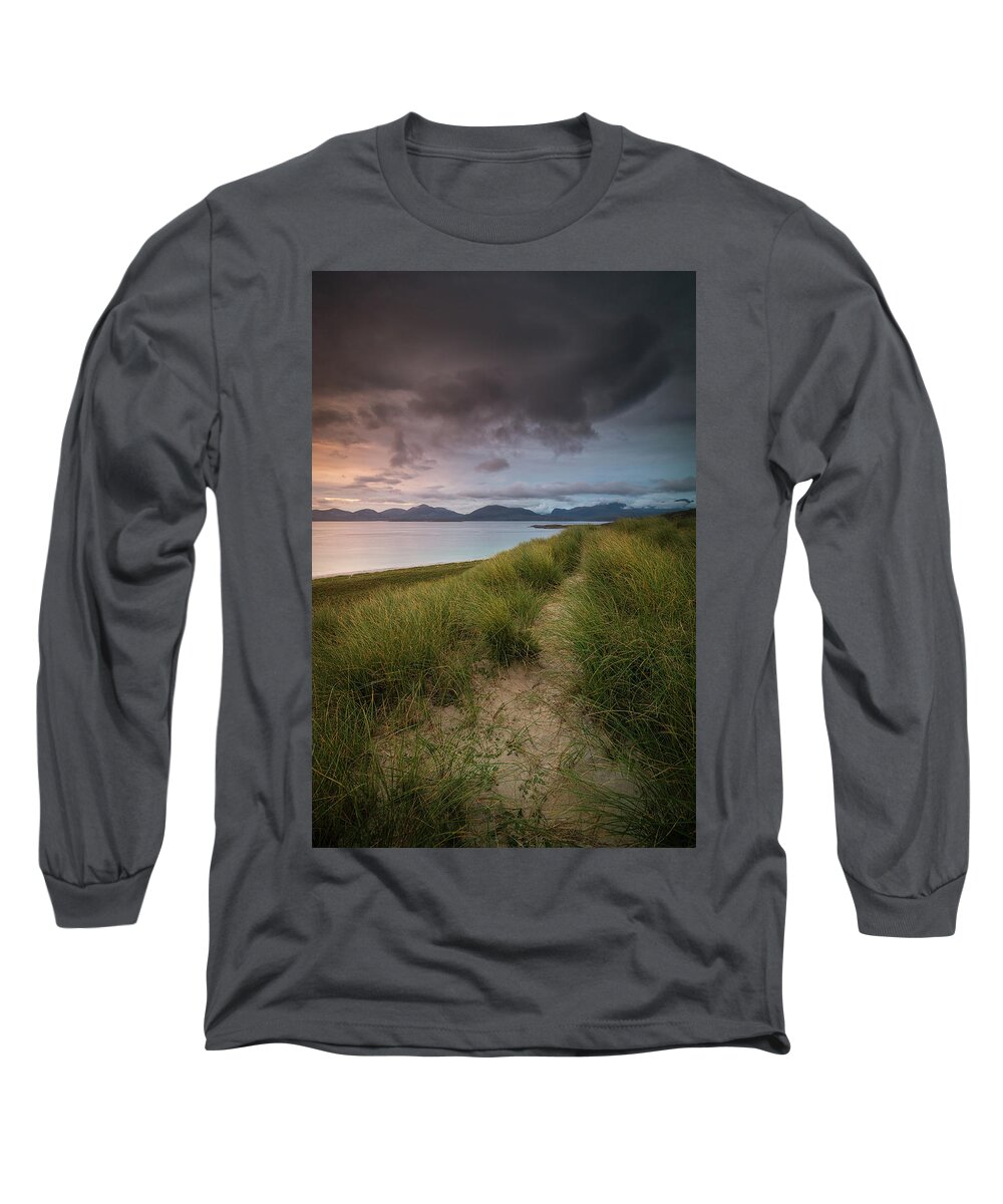 Adam West Long Sleeve T-Shirt featuring the photograph Late At Luskentyre by Adam West
