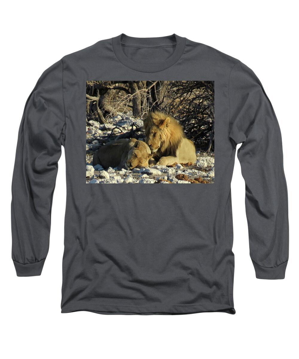  Long Sleeve T-Shirt featuring the photograph Lions by Eric Pengelly