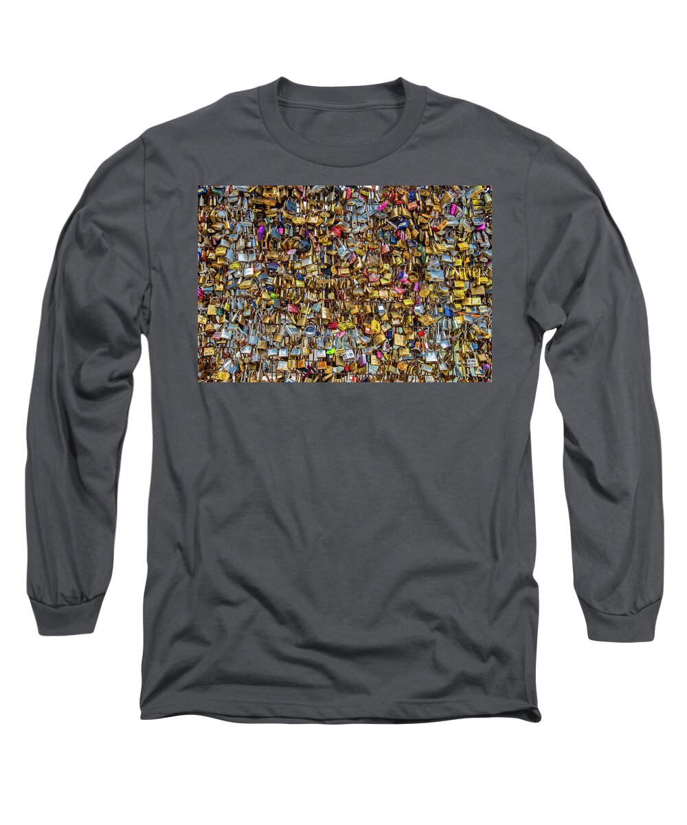 Locks Long Sleeve T-Shirt featuring the photograph Locks of Love for Paris by Darren White