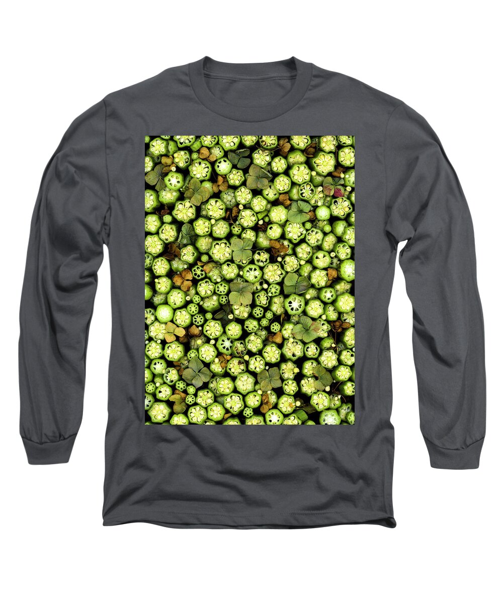 Okra Long Sleeve T-Shirt featuring the photograph Look Inside Okra by Sarah Phillips