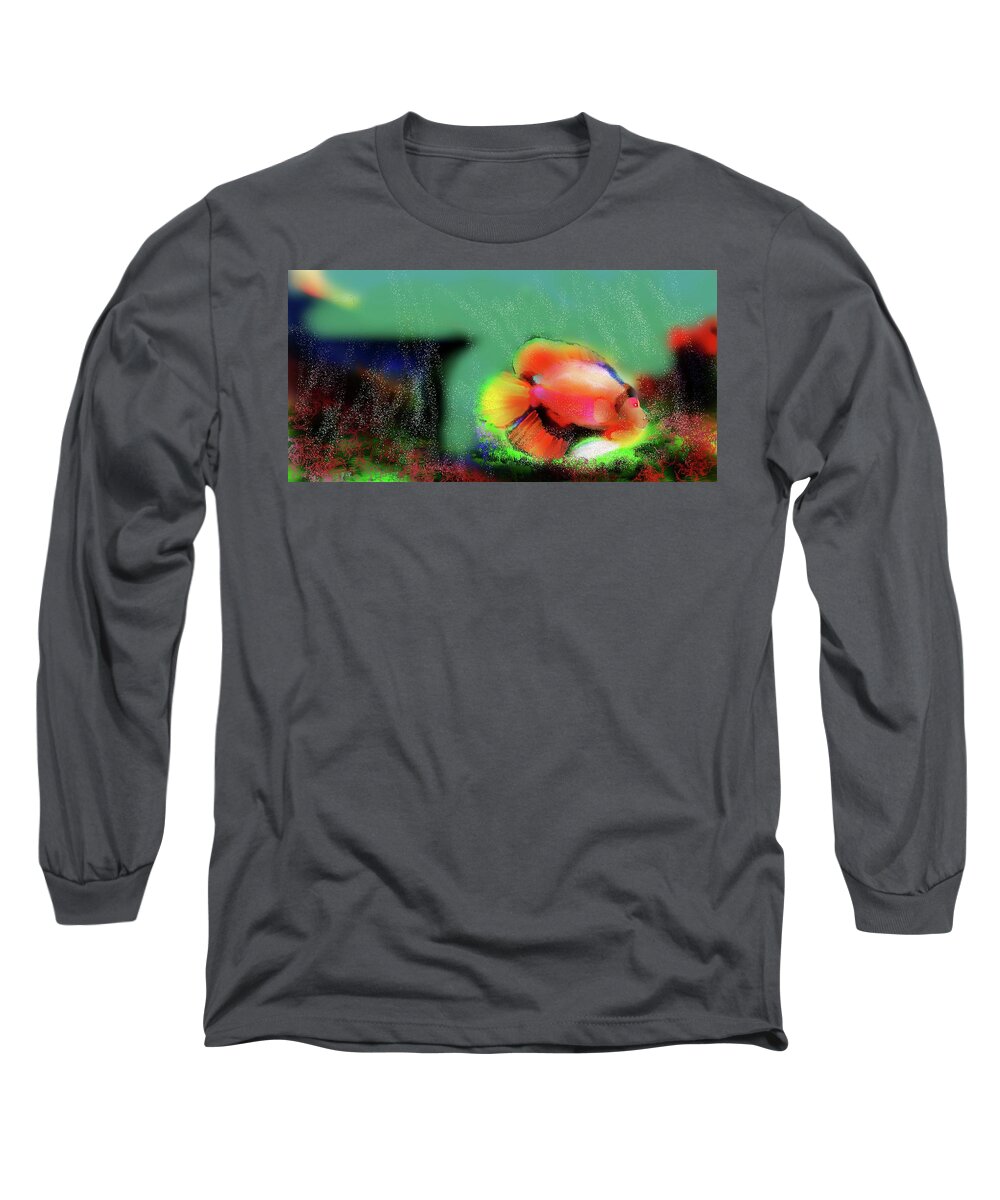 Seascape Long Sleeve T-Shirt featuring the digital art Lord Oscar Reed by Julie Grimshaw
