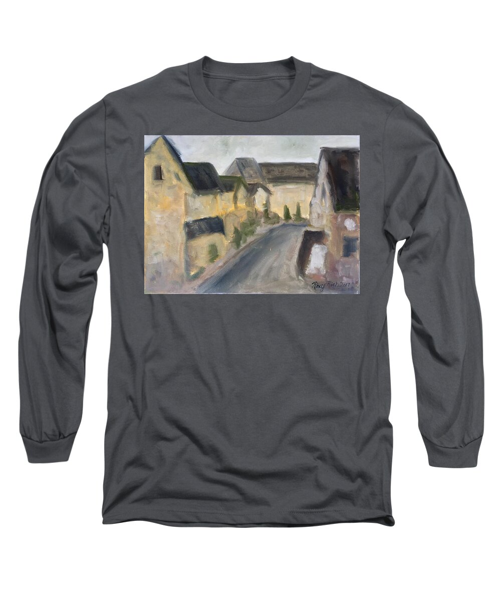 Cotswold Long Sleeve T-Shirt featuring the painting Lower Slaughter by Roxy Rich