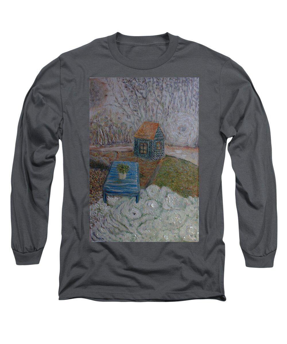 March Long Sleeve T-Shirt featuring the painting March by Elzbieta Goszczycka