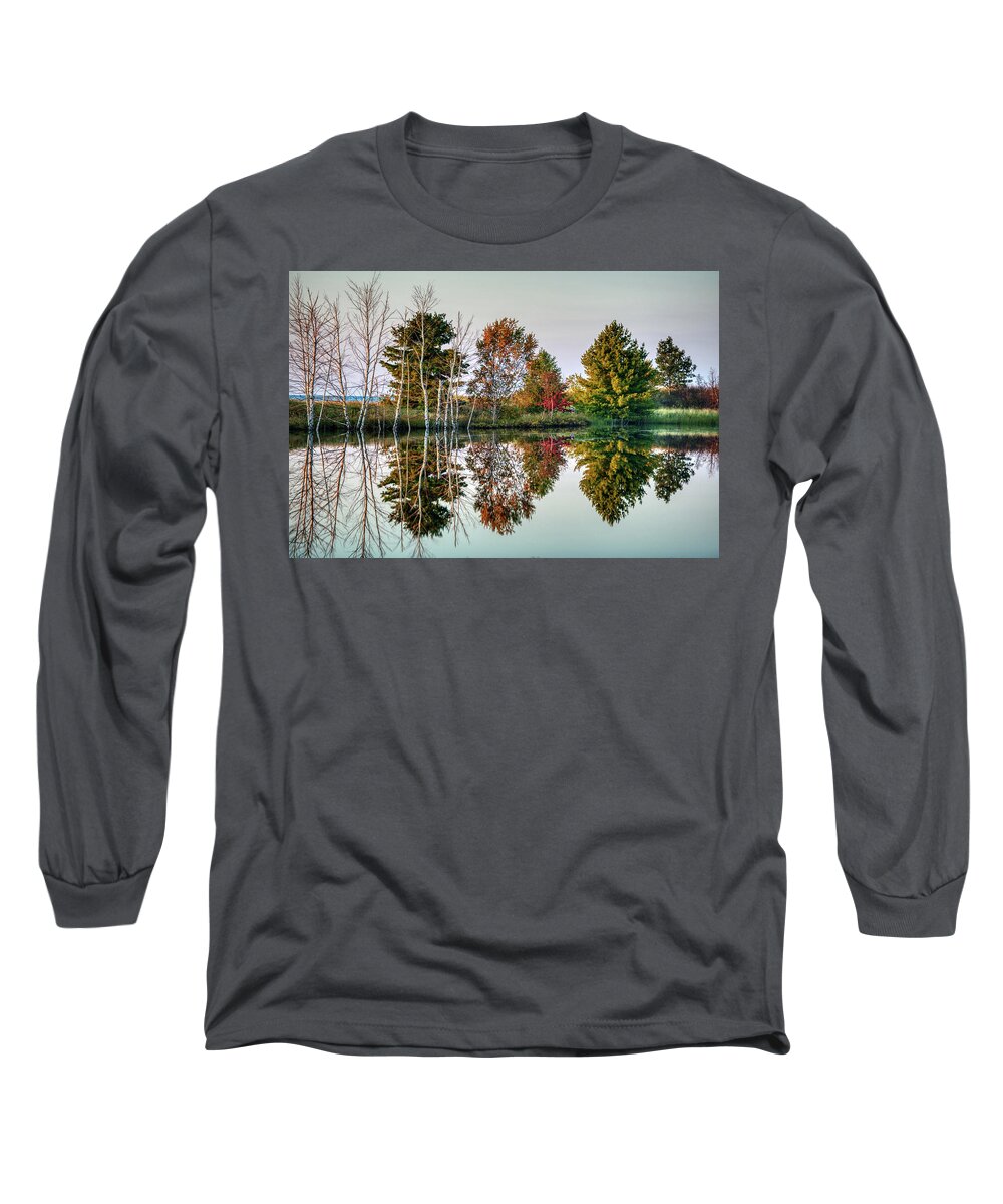 Fall Long Sleeve T-Shirt featuring the photograph Michigan Reflections by Paul Freidlund