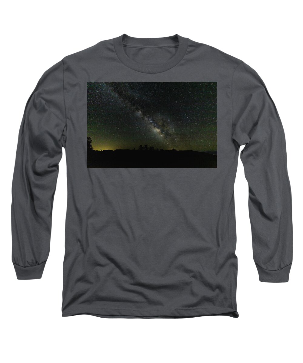 Stars Long Sleeve T-Shirt featuring the photograph Milky Way Galaxy Stretching Across the Sky by Tony Hake