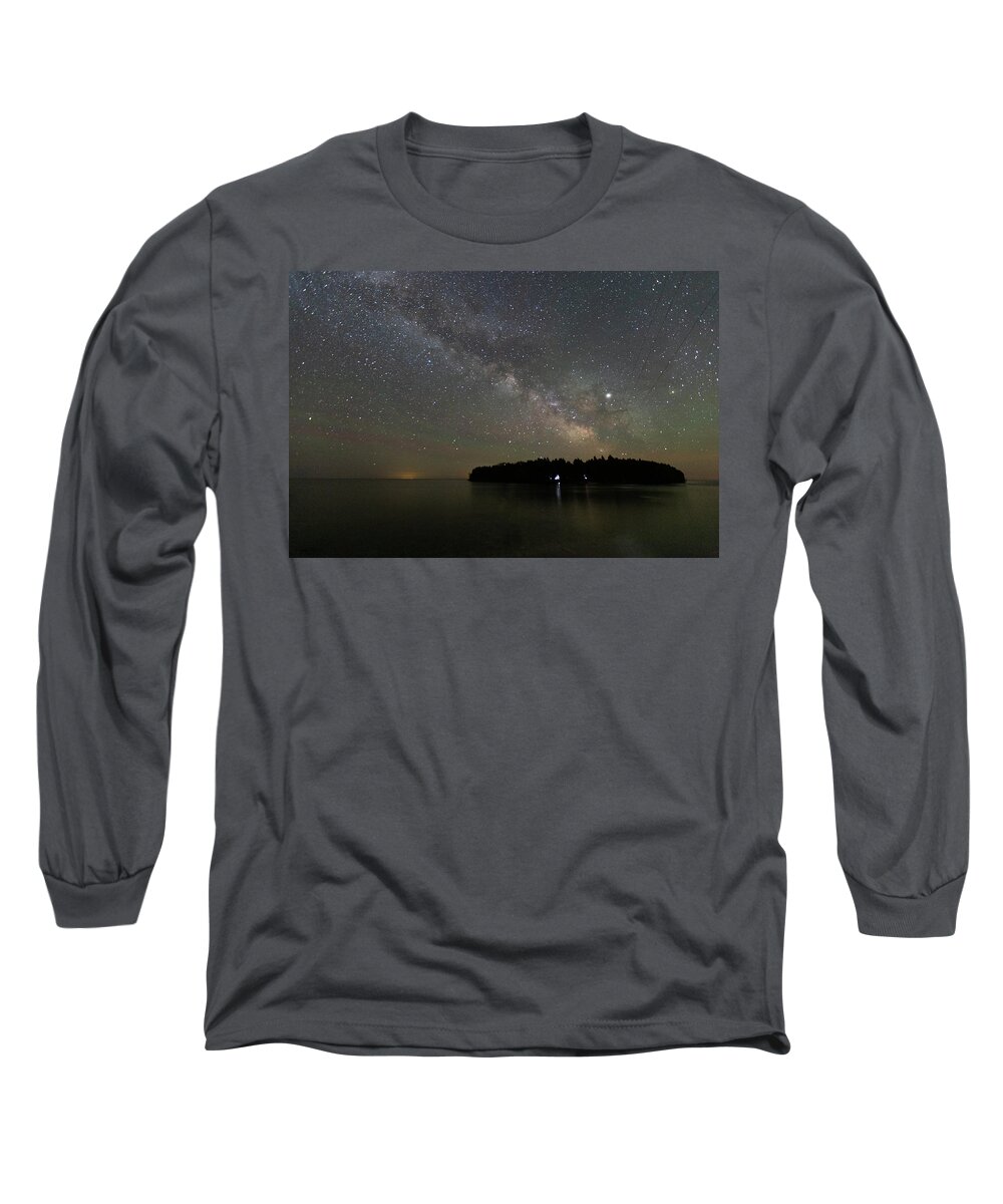 Door County Long Sleeve T-Shirt featuring the photograph Milky Way Over Cana Island by Paul Schultz