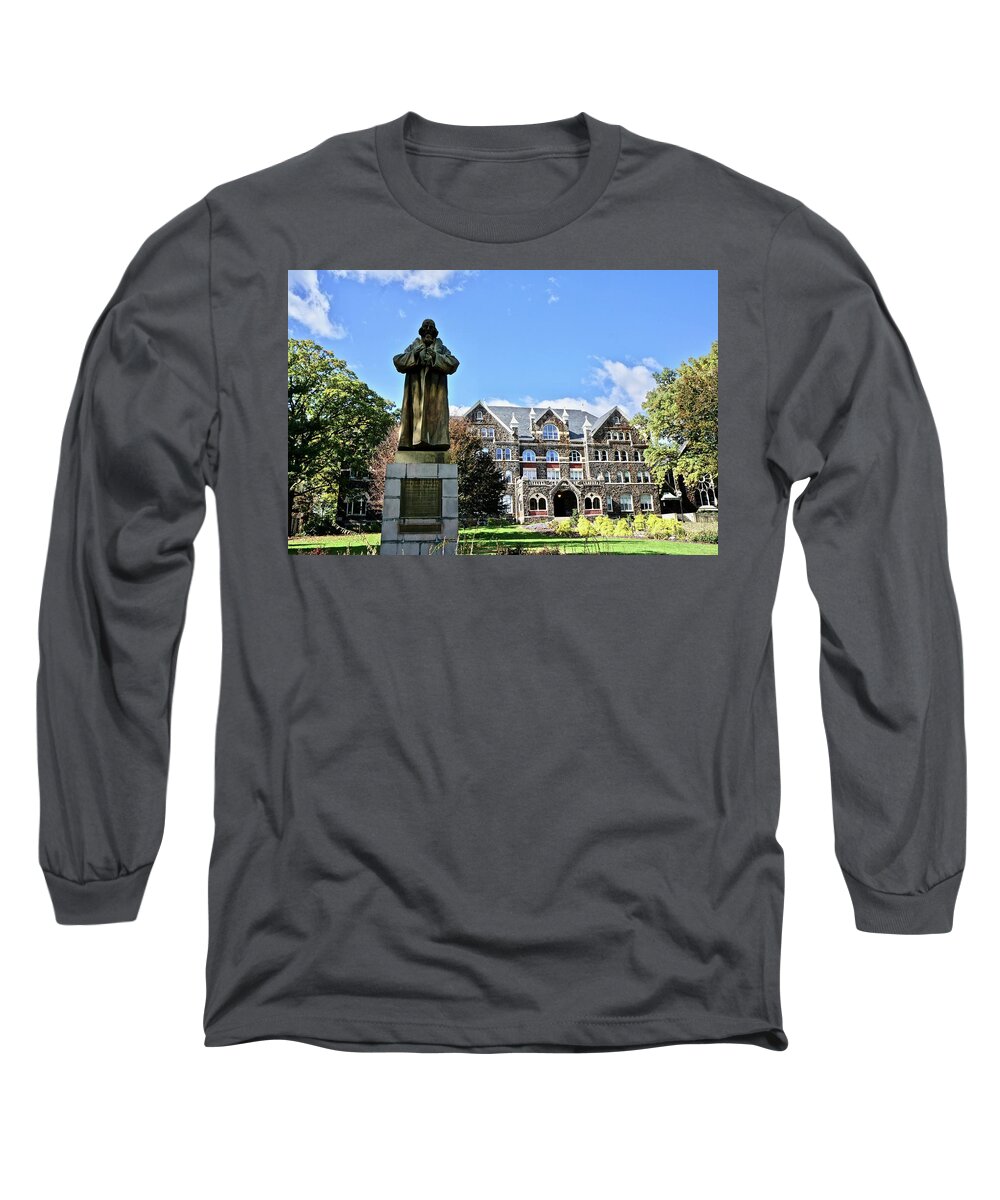 Moravian College Long Sleeve T-Shirt featuring the photograph Moravian College Comenius Hall by Kathy Chism