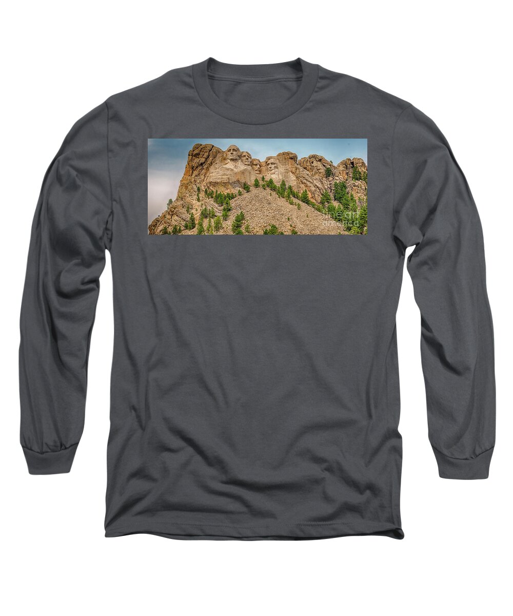 Mountain Long Sleeve T-Shirt featuring the photograph Mount Rushmore by Dheeraj Mutha