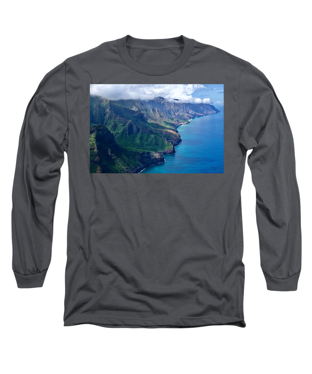 Gary Long Sleeve T-Shirt featuring the photograph Na Pali Coast Southwest by Gary F Richards
