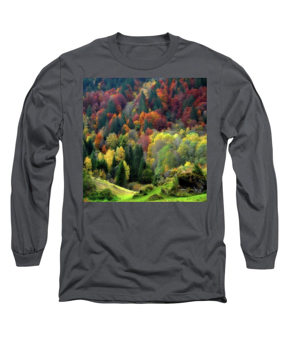 Autumn Long Sleeve T-Shirt featuring the photograph Nature Palette by Philippe Sainte-Laudy