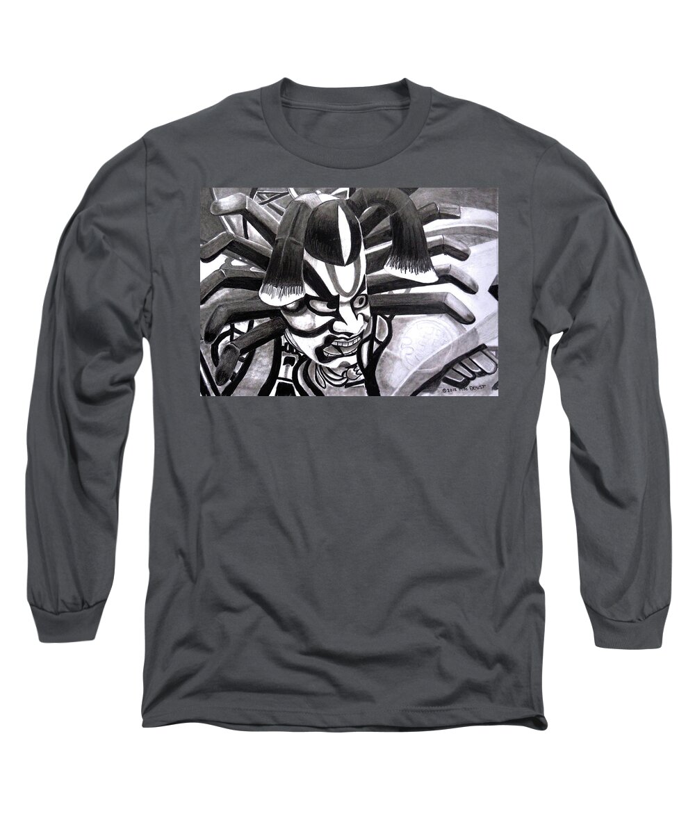 Japan Long Sleeve T-Shirt featuring the drawing Nebuta by Tim Ernst