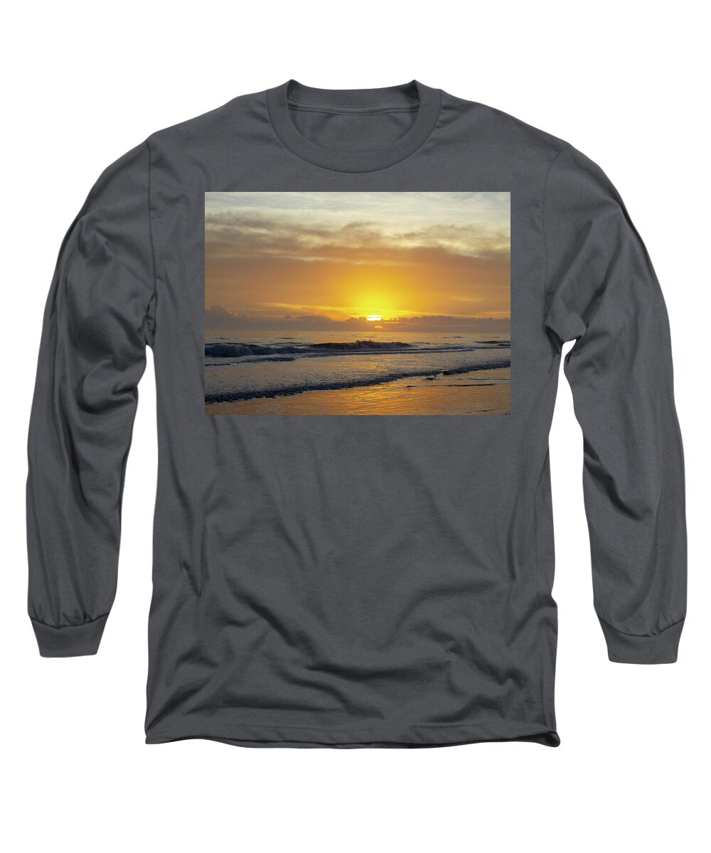 Sunrise New Smyrna Beach Long Sleeve T-Shirt featuring the photograph New Smyrna Beach Sunrise by Rocco Silvestri