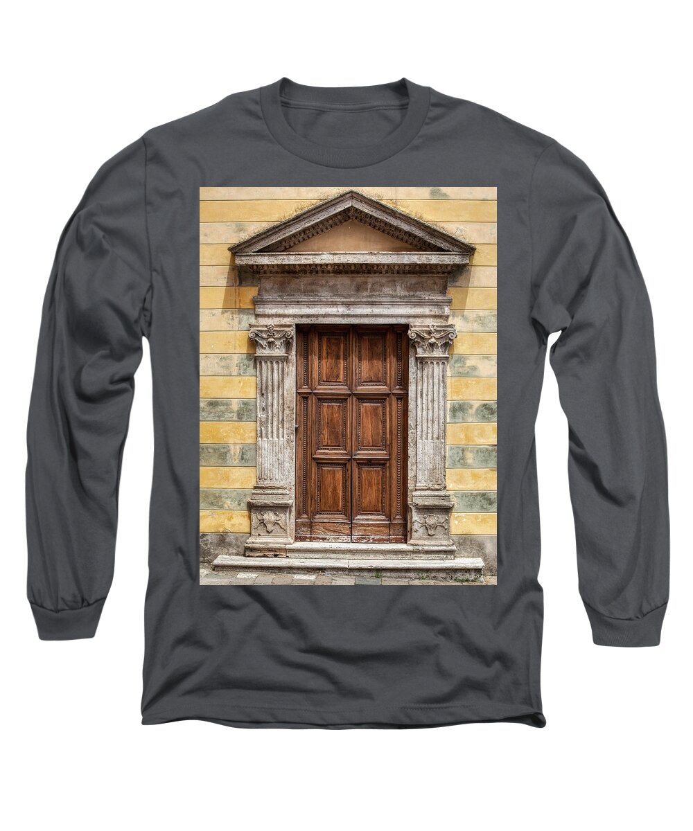 Door Long Sleeve T-Shirt featuring the photograph Ornate Door of Tuscany by David Letts