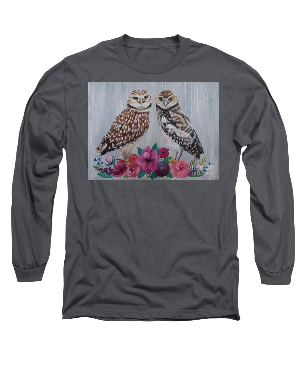 Owl Painting Long Sleeve T-Shirt featuring the painting Owl Always Love You by Ashley Lane