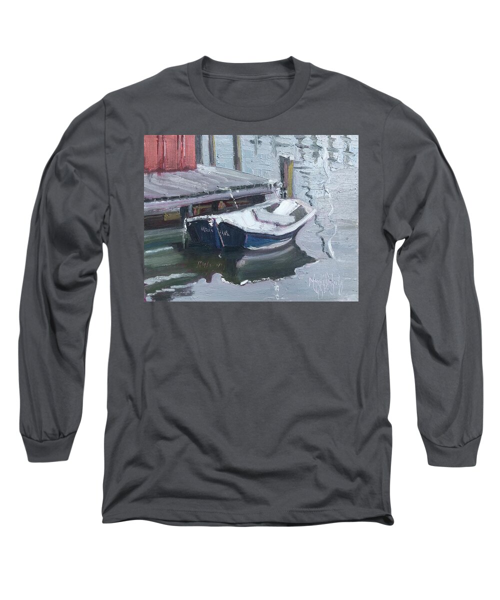 Impressionism Long Sleeve T-Shirt featuring the painting Oxford Skiff by Maggii Sarfaty