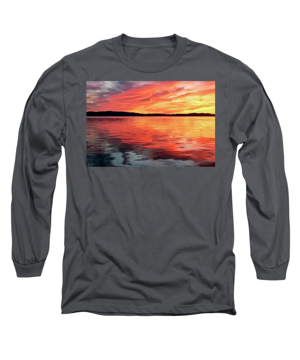 Sunset Long Sleeve T-Shirt featuring the photograph Partly Cloudy by Mike Reilly
