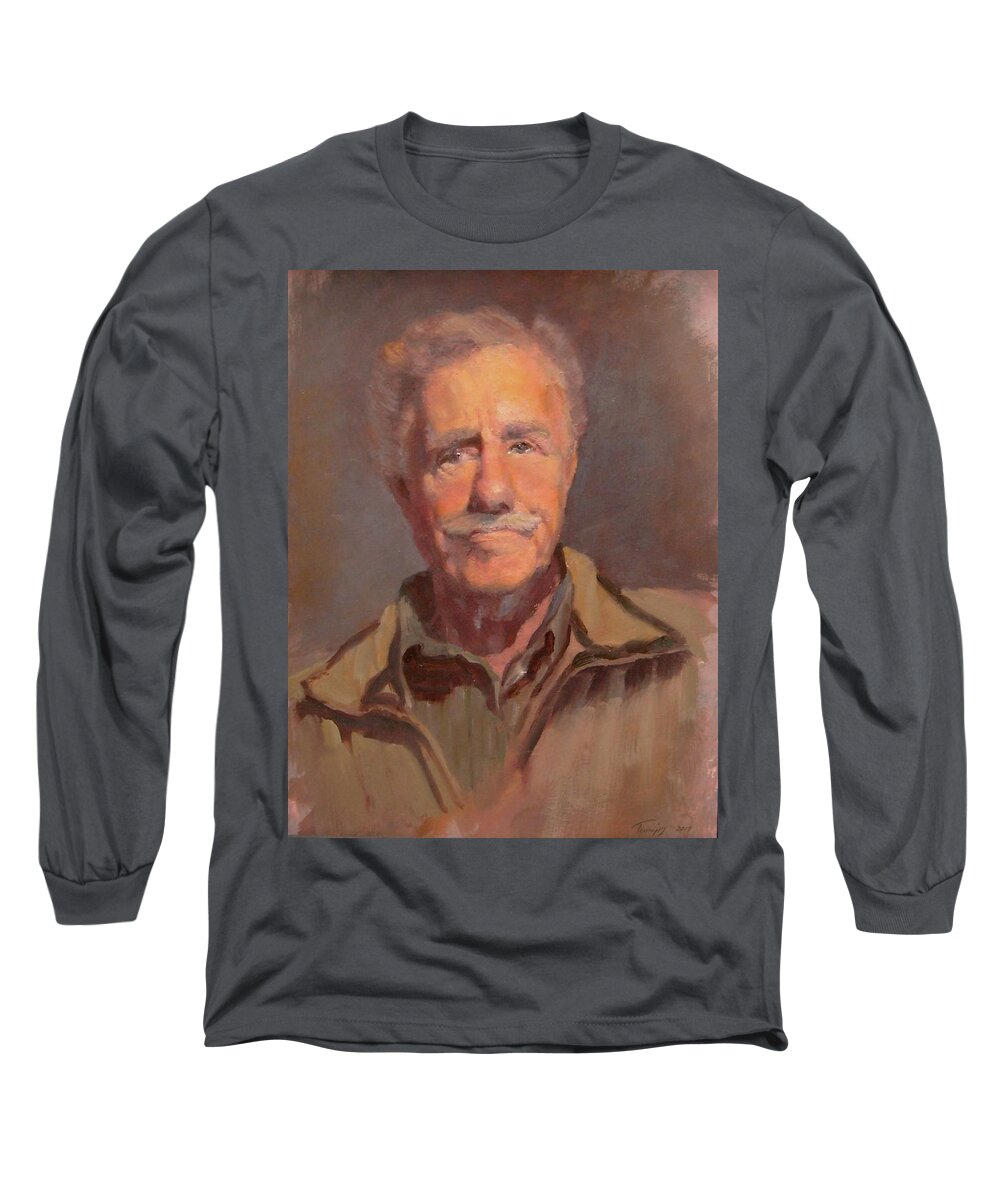 Portraiture Long Sleeve T-Shirt featuring the painting Perplexed by James H Toenjes