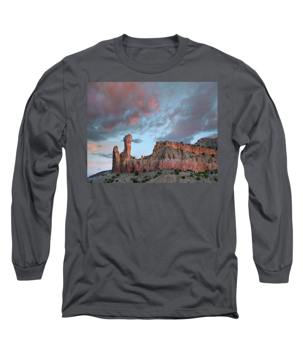 00559654 Long Sleeve T-Shirt featuring the photograph Chimney Rock at Ghost Ranch by Tim Fitzharris