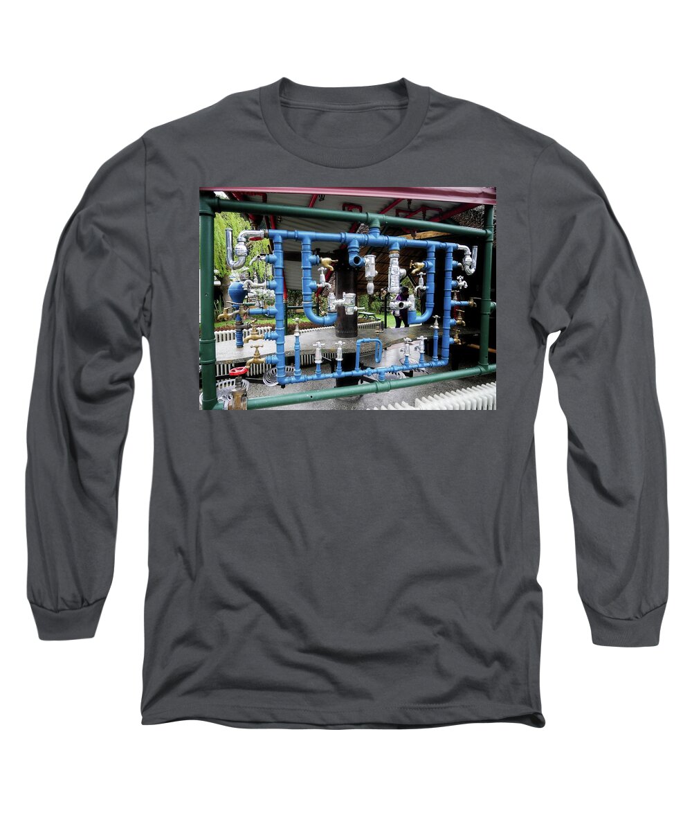 Pipe Long Sleeve T-Shirt featuring the photograph Pipe sculpture by Martin Smith