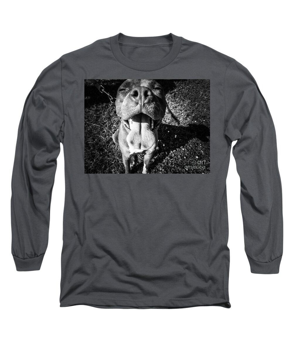 Sea Long Sleeve T-Shirt featuring the digital art Pittie 1 by Michael Graham
