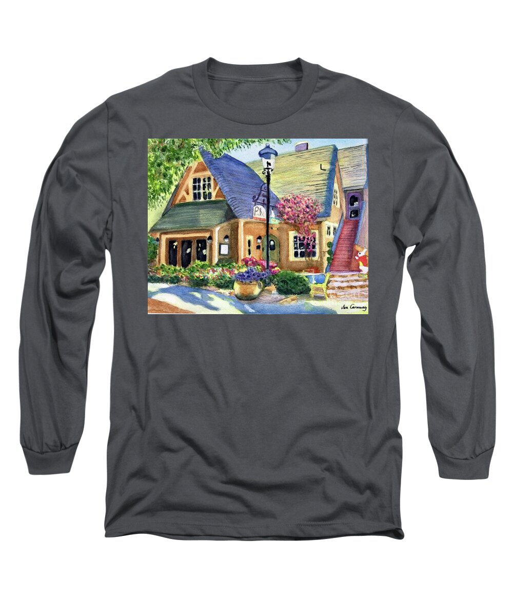 Camel Long Sleeve T-Shirt featuring the painting Porta Bella in Carmel by Sue Carmony