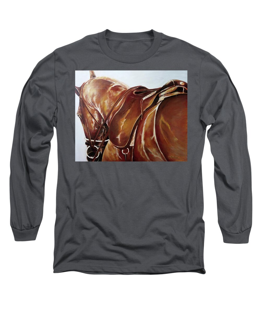 Wallpaint Long Sleeve T-Shirt featuring the painting Pose by Carlos Jose Barbieri