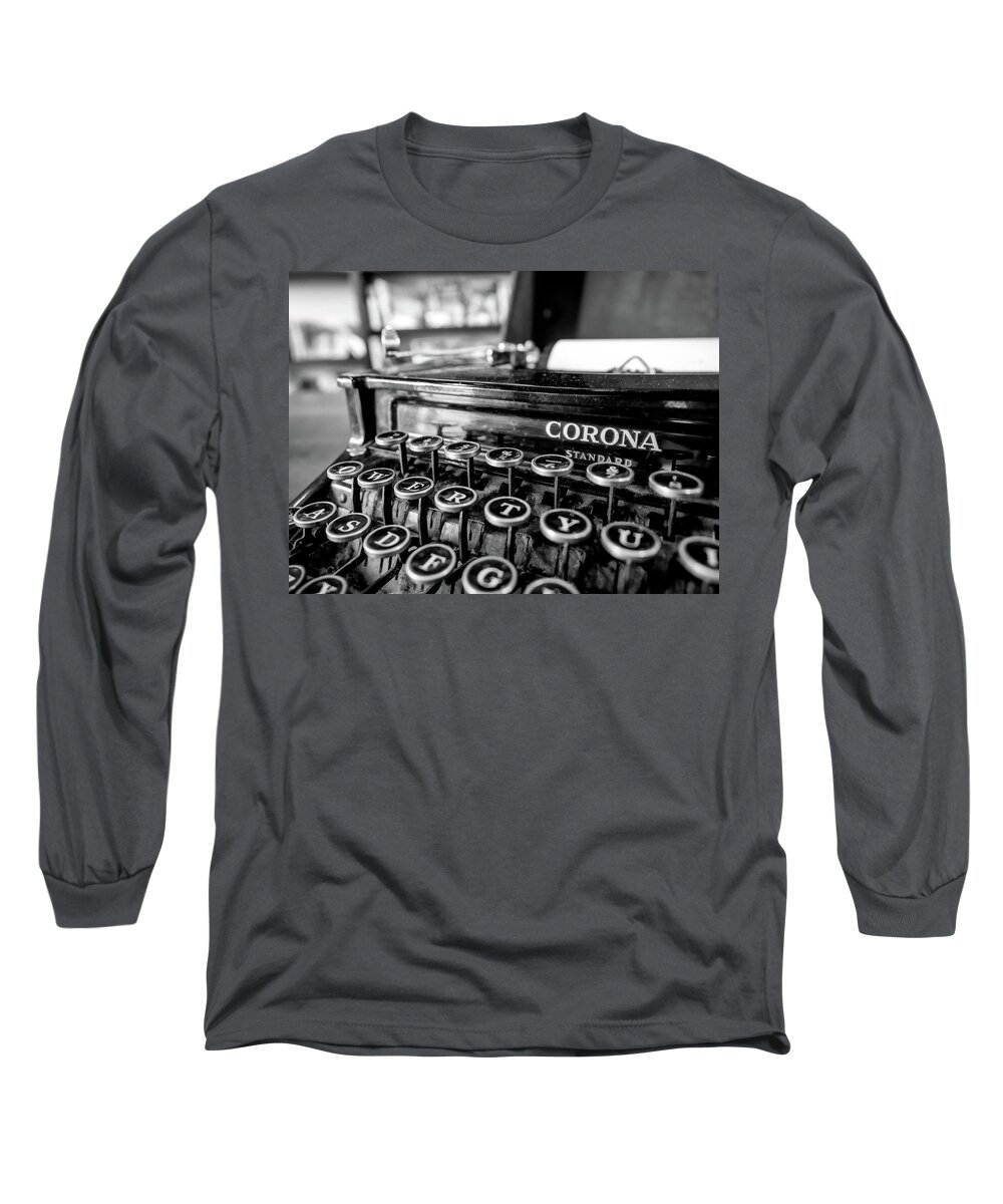 Smith Corona Long Sleeve T-Shirt featuring the photograph Qwerty by Kristine Hinrichs