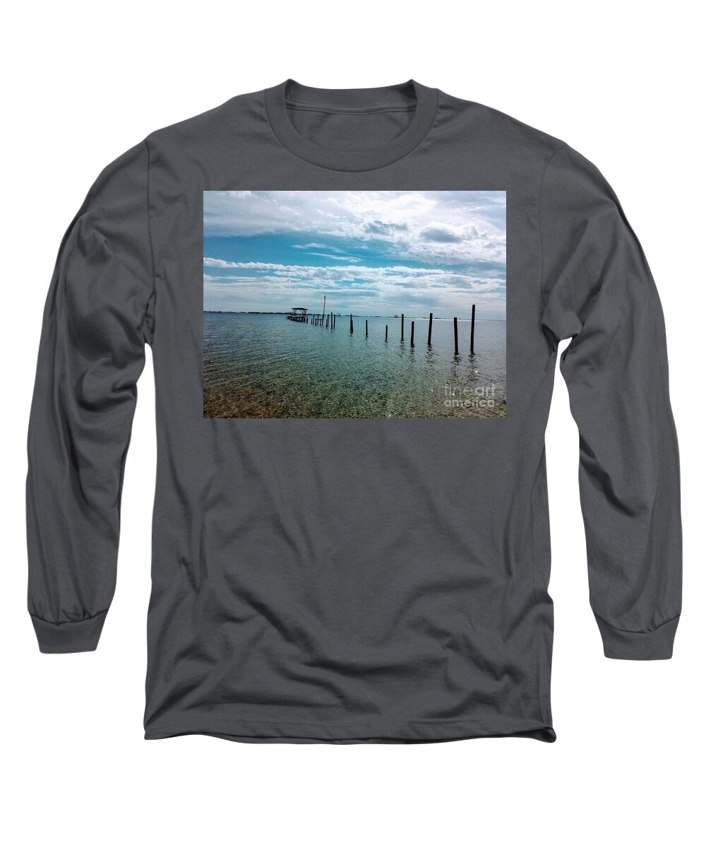 Beach Resorts Sound Ocean Water Sea Long Sleeve T-Shirt featuring the photograph Rest by James and Donna Daugherty