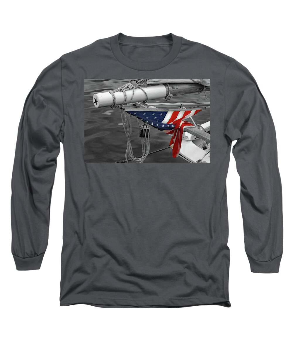 Flag Long Sleeve T-Shirt featuring the photograph Resting Flag by Jerry Griffin